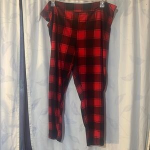 Terra & Sky Red and Black Plaid Pants